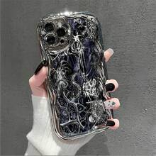 Dark Gothic Metal Artwork. This Stylish Phone Case Is Compatible With Samsung, Apple, , , , Transsion, ,  And Honor. Made Of TPU Silicone, It Offers Shock And Drop Protection And A Superior Feel. It's An Ideal Gift For Family, Friends, And Loved Ones, And A Perfect Choice For Valentines Day And Year's Gift. - 銀色 - 查看 1