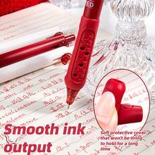 Set de 4 bolígrafos retráctiles de alta calidad con diseño de rosa vintage, recambio de tinta roja de 0.5mm, de secado rápido para oficina, estudio, diario y corrección de flores - Conjuntos - Ver 4