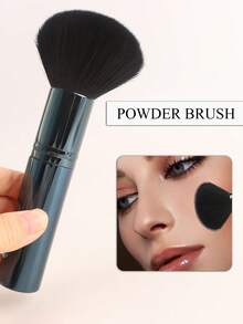 1pc Extra Large Powder Brush, High-Quality Durable Powder Brush Perfect For Blending, Applying, Mixing And Concealing Cream And Flawless Powder Foundations, Large Powder Makeup Tool With Full Metal Aluminum Tube - Royal Blue - View 7