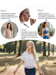 1pc Calmigo Meditation Necklace, Breathing Tool To Relieve Anxiety And Stress, Panic Attack Relief Meditation Accessory, Unisex Meditation Gift, Beach & Pool Essential - Multicolor - View 5