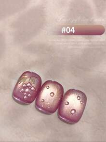 10毫升春夏新款水果礼盒猫眼指甲油凝胶 2026 新款闪亮冰透明青苹果蓝莓玻璃珠猫眼美甲美甲用品绿色美甲橙色美甲 - 彩色 - 查看 18