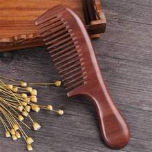 1把天然木质细齿梳，防静电防脱发，便携式设计，专为长发女性设计 - 彩色 - 查看 8