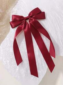 1pc Women's Hair Clip, White Bow Cute Hair Clip, Women's Ribbon Bow Hair Clip, Satin Hair Clip, Long Tail Bow Hair Clip, Party Hair Accessory, Hair Clip, Hair Clip, Headpiece - Multicolor - View 7