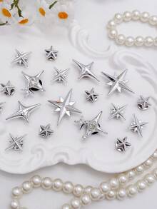 18 chiếc kẹp giày hình ngôi sao bạc, phụ kiện trang trí giày đa năng cho dép xăng đan, dép lê, túi đi biển của nữ, thích hợp làm quà tặng trong các dịp lễ và tiệc sinh nhật. - Bạc - Xem 4