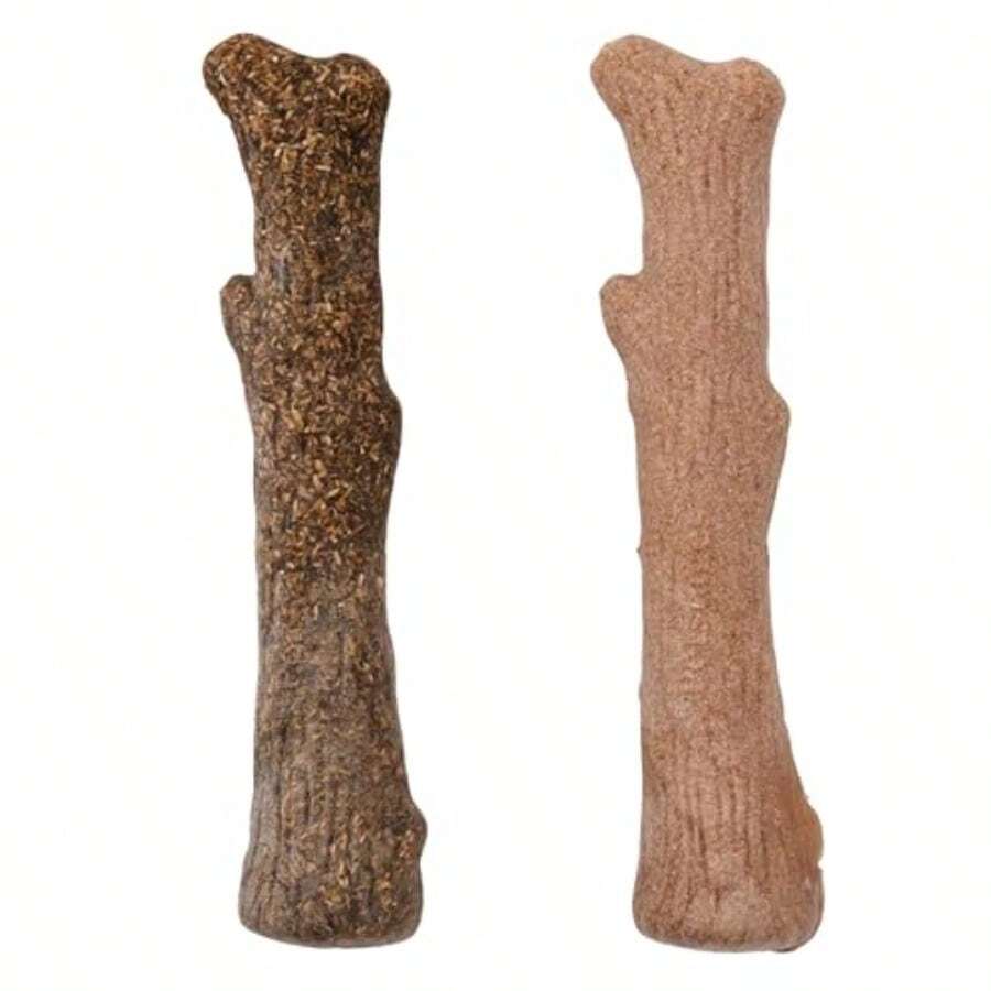 Dogwood Calming Dog Chew Toy Real-Wood Blend Moderate Chewers Medium 7.5" 2-Pack Natural And Hemp Flavors - 山茱萸舒緩精油 2 瓶裝 - 查看 1