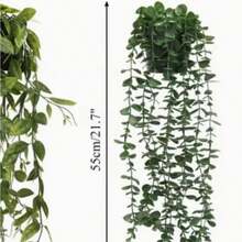 Artificial Plants, Hanging Potted Plants, Wall Hanging Racks Decor, Suitable For Indoor, Outdoor, Living Room Shelf Decor, Home Decor, Room Decor, Garden Decoration, Wall Decoration - Eucalyptus - View 5