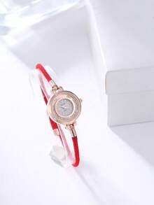 一套优雅的石英手表和珠宝配饰套装，包括一款时尚的圆形女士腕表和一条镶钻手链。 - 彩色 - 查看 14