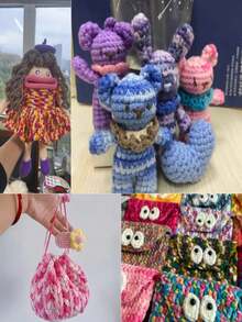 250g 5pcs/Set Ombre Acrylic Yarn Kit, Suitable For Weaving Bags, Scarves, Shawls, Clothing And DIY Wallet Making - Variegated Yarn - View 10