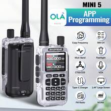 Baofeng 2台宝峰迷你5双PTT对讲机，支持蓝牙APP编程，AM/FM调频，NOAA频道，Type-C充电接口，升级版UV-5R迷你业余无线电 - Black-MINI-5-2PCS - 查看 3