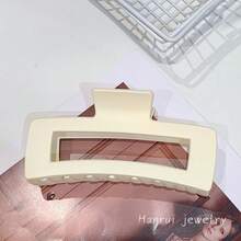 Jumbo Matte Rectangle Hair Claw Clip For Women Large Square Hair Jaw Clip For Thick Hair Non Slip Matte Finish Hair Accessories Strong Hold Hair Clamp For Girls Aesthetic Minimalist Neutral Colors Hair Grip For Daily Wear Shower Makeup Yoga Face Washing  Chic French Style Hair Ornament Lightweight Durable Material Hair Fastener Traceless Hair Accessory For Long Thin Curly Hair Comfortable Elegant Gift For Her Pretty Fashion Hair Piece High Quality Soft Touch Frosted Hair Claw Versatile Hair Styling Tool Sophisticated Look Beautiful Solid Color Hair Fastener Reliable Grip No Slip Design Premium Quality Large Hair Clip For Various Occasions Stylish Hair Accessory For Modern Women Essential Hair Styling Must Have Cute Geometric Shape Hair Piece Fine Workmanship Smooth Edges Gentle On Hair Fashionable Hair Decoration High Tension Spring For Secure Hold Everyday Wear Style Item Luxury Feel Clip - Matte Dark Brown - 13cm - View 3