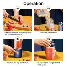 Hailicare 便携式可充电榨汁机，小型电动榨汁杯，家用多功能榨汁机，Type-C充电 - 0.5L以下 - 查看 3