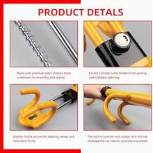 Adjustable Length Car Steering Wheel Lock, Dual Hook Design Suitable For Sedan, SUV, Pickup, Truck - A - View 5