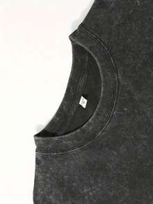 Monkeys Drinking Coffee Printed T-Shirt | High-Quality Batik Retro Fashion Brand, Unisex, Casual Style, Crew Neck, Fla Hem, Short Sleeves, Perfect For Daily Wear And Holiday Gifts Unisex Vintage Washed Cotton Short Sleeve T-Shirt,Vintage Washed Tee,Gender Neutral Faded Easter Egg Graphic Crew Neck Tee - 黑色 - 查看 2