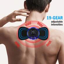 1 Pack Electric Back/Neck Massagers, Suitable For Arms, Chest, Neck, Shoulders And Legs, With 8 Modes And 19 Intensity Levels, 15 X 6.5cm, Blue - C - 查看 2