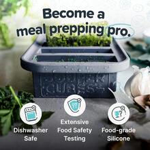 1/2 Cup Silicone Freezer Molds, Storing Soups, Sauces, Juices, Desserts, Smoothie Prep And More, Freezer Portion Molds For Meal Prepping - Charcoal - 2 - Pack - 木炭 + 2 包裝 - 查看 5