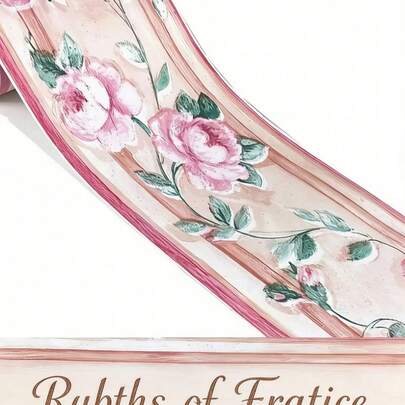 Miếng dán trang trí viền tường họa tiết hoa hồng lãng mạn kiểu Pháp, tự dính, chống ẩm, dùng cho phòng khách và phòng ngủ.