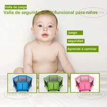 Corralito de Bebé con Pelotas – Gimnasio de  Plegable y Multifuncional, Ideal para Sala de Juegos o Hogar, Amplio y Divertido para el Desarrollo del Niño - Celeste - Ver 2