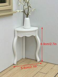 Miniature Corner Table, Miniature Diorama Furniture Model, Triangular Simulated Side Cabinet, Non-Wooden, Plastic Model House Decor, Suitable For 1:12 And 1:6 Mini House Decoration, Micro Scene Photography Prop, Room Decor - 3. Side Table - View 5