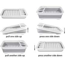 Space-Saving Kitchen Drying Rack - Foldable Dish Rack, Bowl Rack, Cutlery Rack And Storage Rack, Suitable For Hotel/Commercial Use - Grayish White - View 4