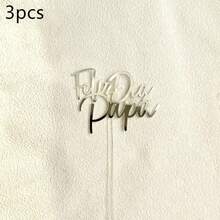 1个/3个/6个亚克力西班牙语父亲节蛋糕装饰插牌，“Feliz Dia Del Padre”（父亲节快乐），“Feliz Dia Papa”（爸爸节）蛋糕装饰，父亲节主题DIY蛋糕装饰用品 - 彩色 - 查看 20
