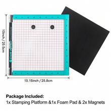 Stamp Positioning Tool; It Allows You To Precisely Position Images So You Can Create Perfect Impressions Every Time. Quickly And Easily Make Identical Cards And Projects. Can Be Used With Rubber Stamps Or Clear Stamps With A Foam Pad. Package Includes: 1 Stamp Platform, 1 Foam Pad, 2 Magnets - A - View 14