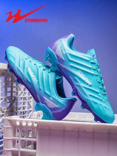  STARNOVO Men's Soccer Cleats, FG/AG Youth Outdoor Sports Football Shoes, Lightweight Breathable Synthetic Leather, Suitable For Artificial Turf Training, Size (CUR35-45)