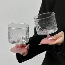 6 Stücke exquisite Tassen, Cocktailgläser, Vintage Gläser Kaltbrüh Tassen, Eiskaffee Tassen, Aperitifgläser, Saftgläser, einzigartige und schöne Tassen - Pink - Übersicht 11