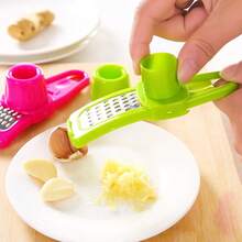 Multi-Function Garlic Press, Ginger Grater And Crusher: Stainless Steel Garlic Press And Slicer, Manual Ginger Crusher And Grinder, Plastic Garlic Mincer. No Electricity Needed, Easy To Use. Garlic Paste Maker Suitable For Garlic, Ginger, Onion, Chili, Nutmeg And Other Ingredients. - Multicolor - View 9