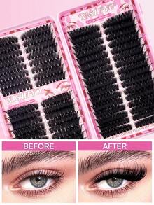 544pcs Eyelash Cluster, D-Curl, 544pcs Individual Lashes 50D+60D+80D/60D+80D+100D , DIY Lash Bundle Natural Look & Super Thick & Intelligent & Super Soft & Super Lightweight Reusable Individual Segment False Eyelashes Extension Kit, Suitable For Beginners Use At Home Or Travel, Daily Life & Wedding & Date & Party & Music Festival & Halloween Lash Clusters, Eyelash Clusters, Individual Eyelashes, Lashes, Fake Lashes - DD - View 5