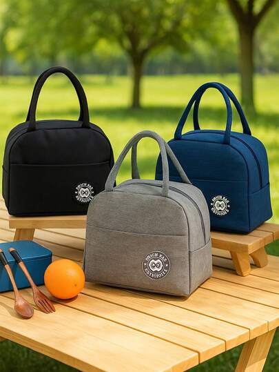 10pcs Portable Lunch Bag, Office Worker Handheld Lunch Box Bag, Large Capacity Lunch Tote Bag, Stylish Lunch Bag