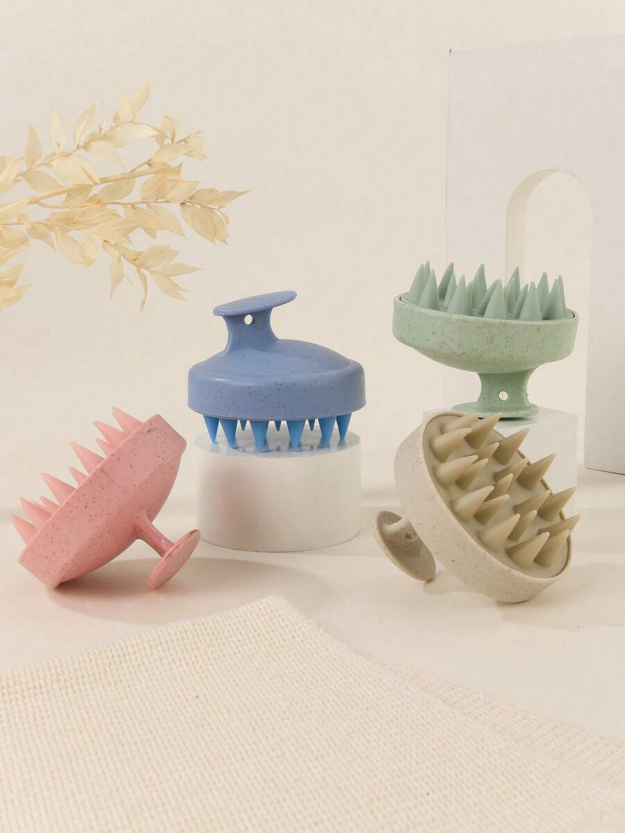 硅胶洗发刷、头皮按摩梳、洗发刷、身体按摩刷、沐浴刷、沙龙美发造型工具 - 彩色 - 查看 1