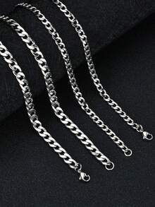 Bộ 2 món dây chuyền và vòng tay nam bằng thép không gỉ tối giản, trang sức thời trang, phù hợp cho mọi mùa, món quà hoàn hảo cho Giáng sinh, Ngày lễ tình nhân và Năm mới. - Bộ vòng cổ NK - Xem 6