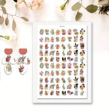 Floral Pattern Clay Transfer Paper For Polymer Bohemian Leaves Clay Transfer Retro Water Transfer Sheets Jewelry Making Earrings DIY Polymer Enamel Pottery Enamel Tools Art - 1Pc - View 36