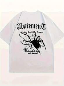 Street Style Casual Gothic Spider Dark Insect Web Unisex Men's Women's 100% Cotton Top Premium Streetwear New Release Immediate Shipping Various Colors!! - 白色 - 查看 4
