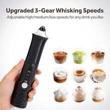 New Electric Milk Frother, Handheld Milk Foamer, Coffee Milk Frother, Milk Mixer - Multicolor - View 4