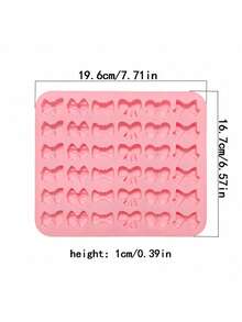 1 Piece, 36 Pieces Per Pack 6 Different Bow-Tie Designs Soft Candy-Shaped DIY Valentine's Chocolate Pudding Baking Silicone Mold - View 4