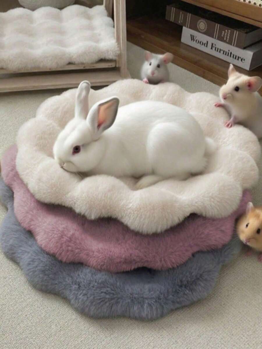 Rabbit Sleeping Mats,Soft Fleece Plush Warm Mattress Blanket Washable Cage Bed Pad For Small Animal Bunny Guinea Pig Rabbit Ferrets Hamsters - Multicolor - View 1