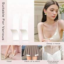 36/72/180片装防走光胸贴，女士时尚胶带，防滑服装胶带，连衣裙肩带固定带，双面衣橱胶带，返校必备，派对服装救星——所有产品均旨在防止走光，确保您的服装牢固贴合。 - / - 查看 8