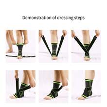 1pc Black & Green Adjustable Ankle Brace, Soft & Comfortable, Dual Protection, Snug Fit, Lightweight & Breathable, Suitable For Running, Yoga, Fitness - màu xanh lá - Xem 6