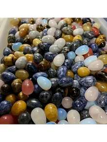 10颗/1颗复活节彩蛋形状天然水晶石，材质多样，椭圆形装饰石，家居装饰，风水摆件，水晶疗愈石，收藏级宝石工艺品，桌面镇纸，礼品，抛光水晶，DIY装饰，适用于家居装饰、桌面配件、水族箱装饰，馈赠亲友，生日礼物 - 查看 8