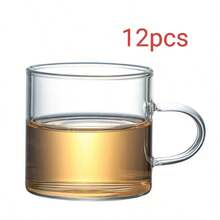 Transparent Glass Tea Cup, Suitable For Home, Living Room, Business Office, Tea Ceremony, Coffee Cup, Tasting Cup, Small Handle Cup - Multicolor - View 10