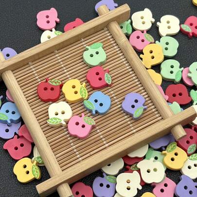 10/20 PCS 13mm Cute Apple-Shaped Resin Buttons, Plastic Sewing Buttons, Suitable For Knitting, DIY Clothing, Crafts, Art Supplies, Sewing Accessories
