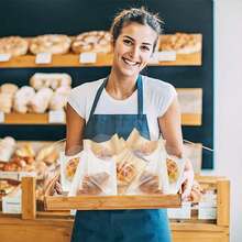 100pcs/Pack Window Heat Seal Cookie Packaging Bags, 7.1"X7.5" Baking Snack Bags Grease-Proof Kraft Paper Bags With Window, Suitable For Gifts, Donuts, Bread, Sandwiches - Multicolor - View 10