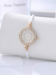 1pc Elegant Quartz Watch And Jewelry Accessory Set, Featuring A Stylish Round Women's Wristwatch And Rhinestone Bracelet. - Multicolor - View 13
