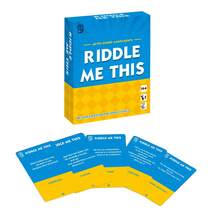 1 Box/Riddle Me This - Family Friendly Puzzle Card Game, Interactive Brain Teaser Board Game, After Dinner Entertainment Guessing Card Game, Fun Trivia Tabletop Game, Travel Puzzle Q&A Cards, Brain Challenge Card Set - Blue - View 2