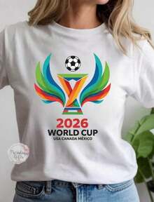 World Cup 2026 T Shirt Ladies, World Cup Finals 2026 Celebration Tee - Trắng 3 - Xem 1