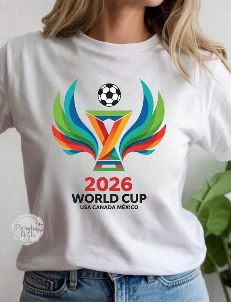 World Cup 2026 T Shirt Ladies, World Cup Finals 2026 Celebration Tee - Trắng 3 - Xem 1