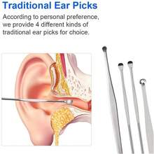 6-Piece Stainless Steel Ear Cleaner Kit – Portable And Reusable Earwax Remover - màu xanh lá - Xem 9