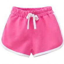 3 Pack Little Big Girls Running Athletic Cotton Shorts Toddler Kids Workout Dance Dolphin Short - C07-black-grey-rose-navy (4pcs) - View 5