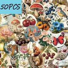 SCXXBSW 50pcs Animal Forest Stickers, Suitable For Decorating Laptops, Mobile Phones, Laptops, Refrigerators, Waterproof Stickers - Multicolor - View 1